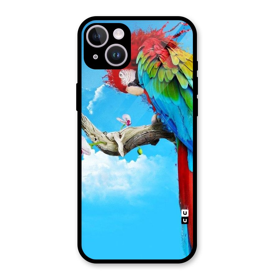 Sky Parrot Glass Back Case for iPhone 14 Plus