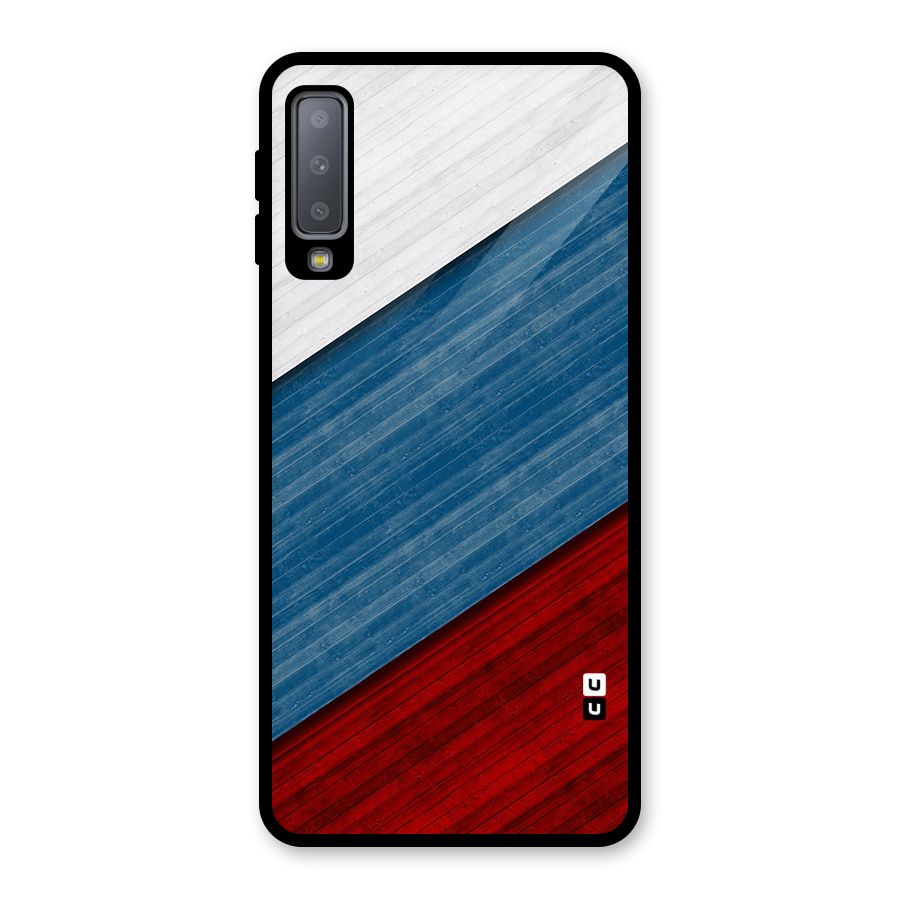 Slant Beautiful Stripe Glass Back Case for Galaxy A7 (2018)