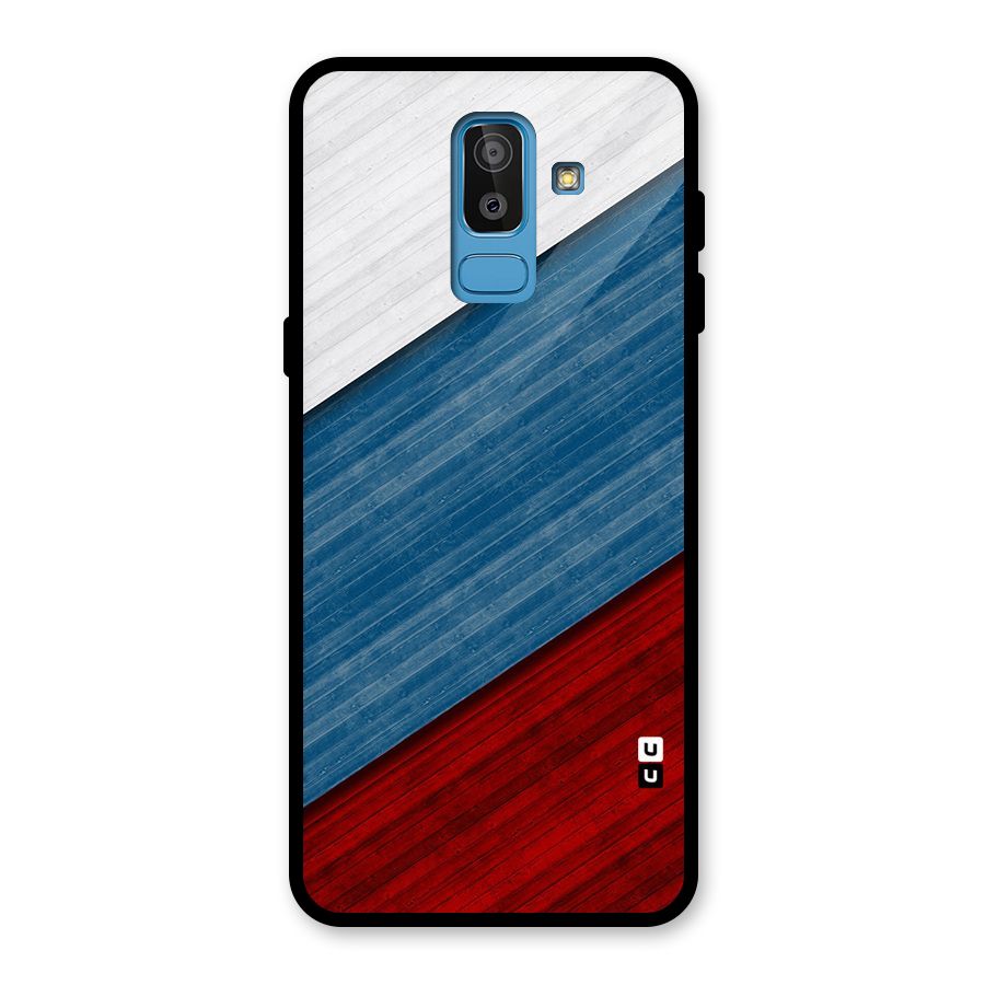 Slant Beautiful Stripe Glass Back Case for Galaxy J8