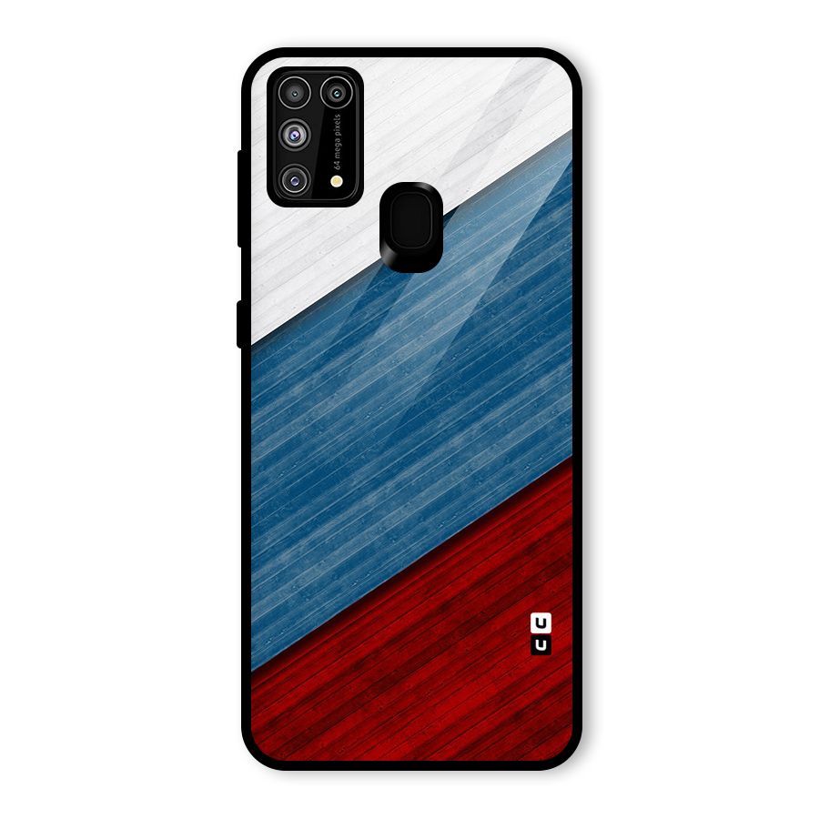 Slant Beautiful Stripe Glass Back Case for Galaxy M31
