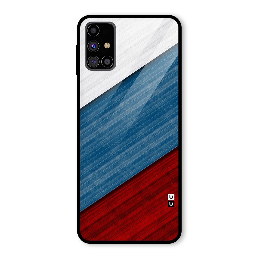 Slant Beautiful Stripe Glass Back Case for Galaxy M31s