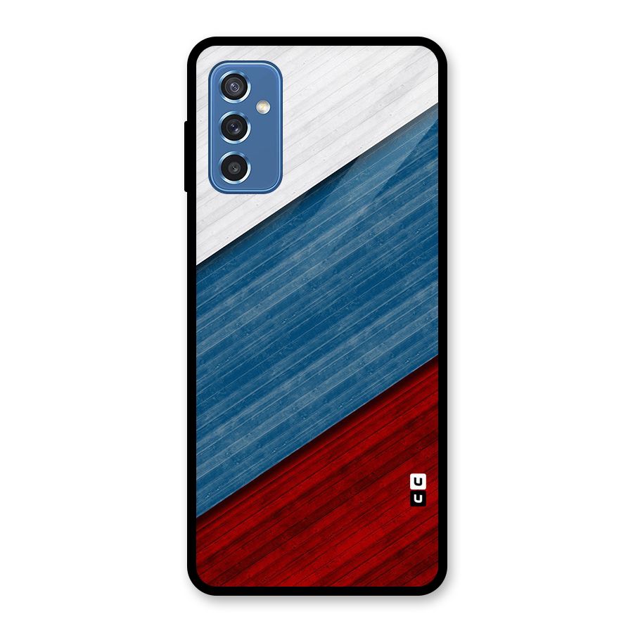Slant Beautiful Stripe Glass Back Case for Galaxy M52 5G