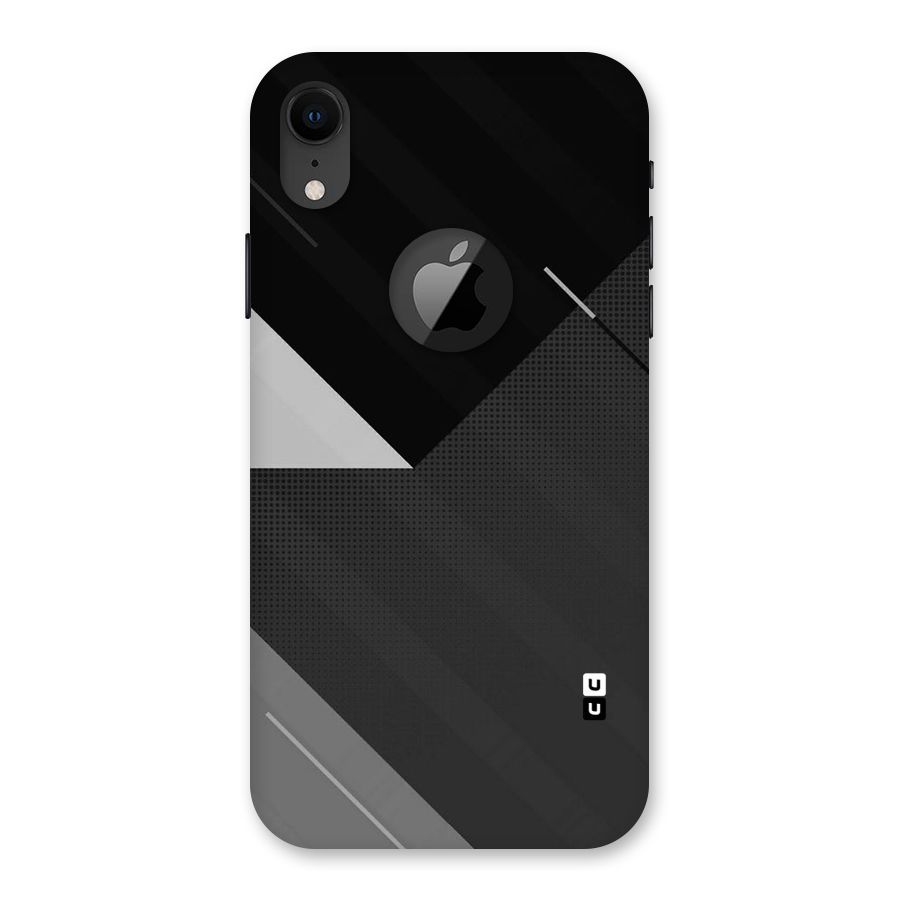Slant Grey Back Case for iPhone XR Logo Cut