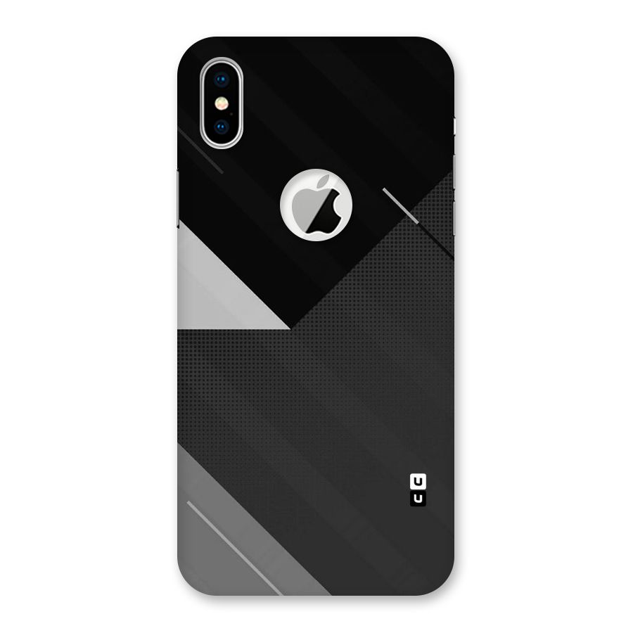 Slant Grey Back Case for iPhone XS Logo Cut