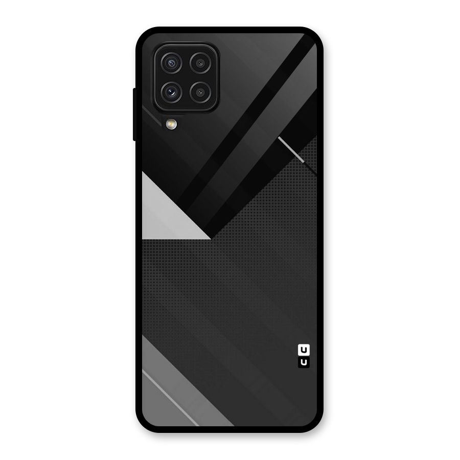 Slant Grey Glass Back Case for Galaxy A22 4G