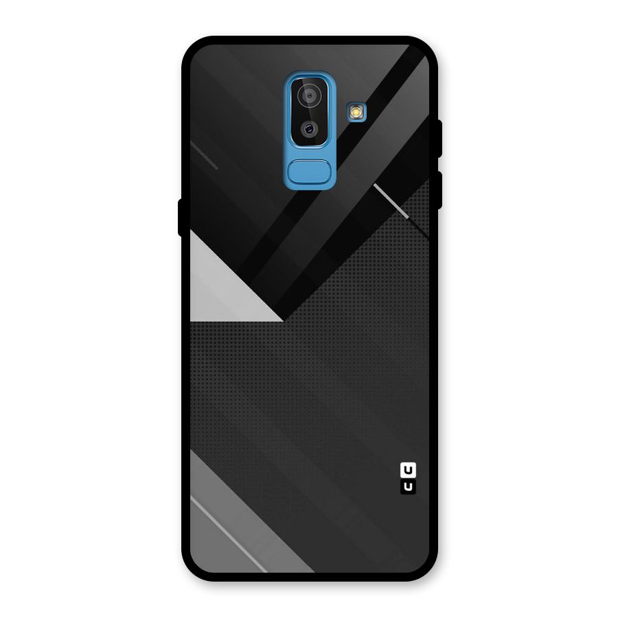 Slant Grey Glass Back Case for Galaxy J8