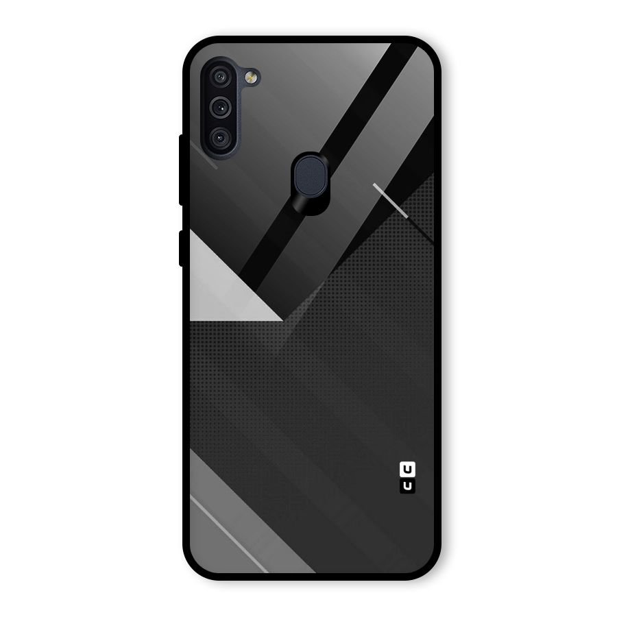 Slant Grey Glass Back Case for Galaxy M11