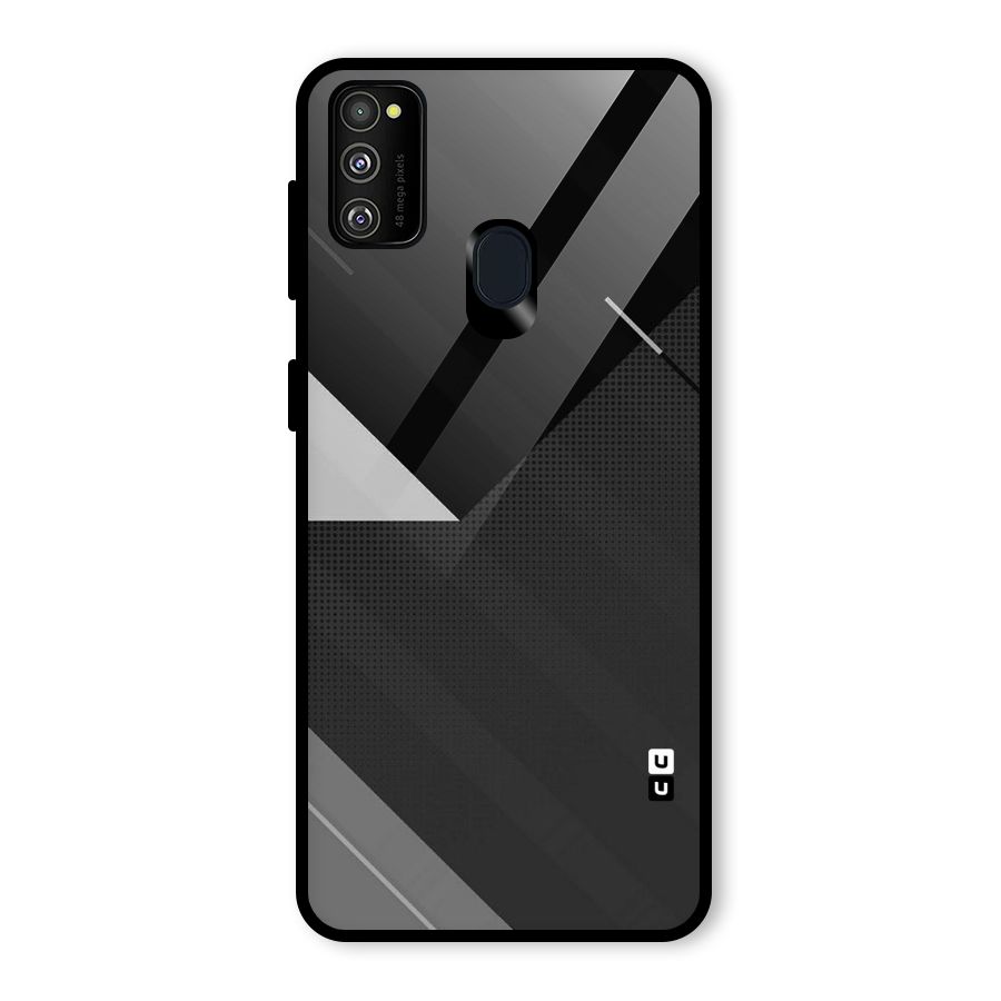 Slant Grey Glass Back Case for Galaxy M30s