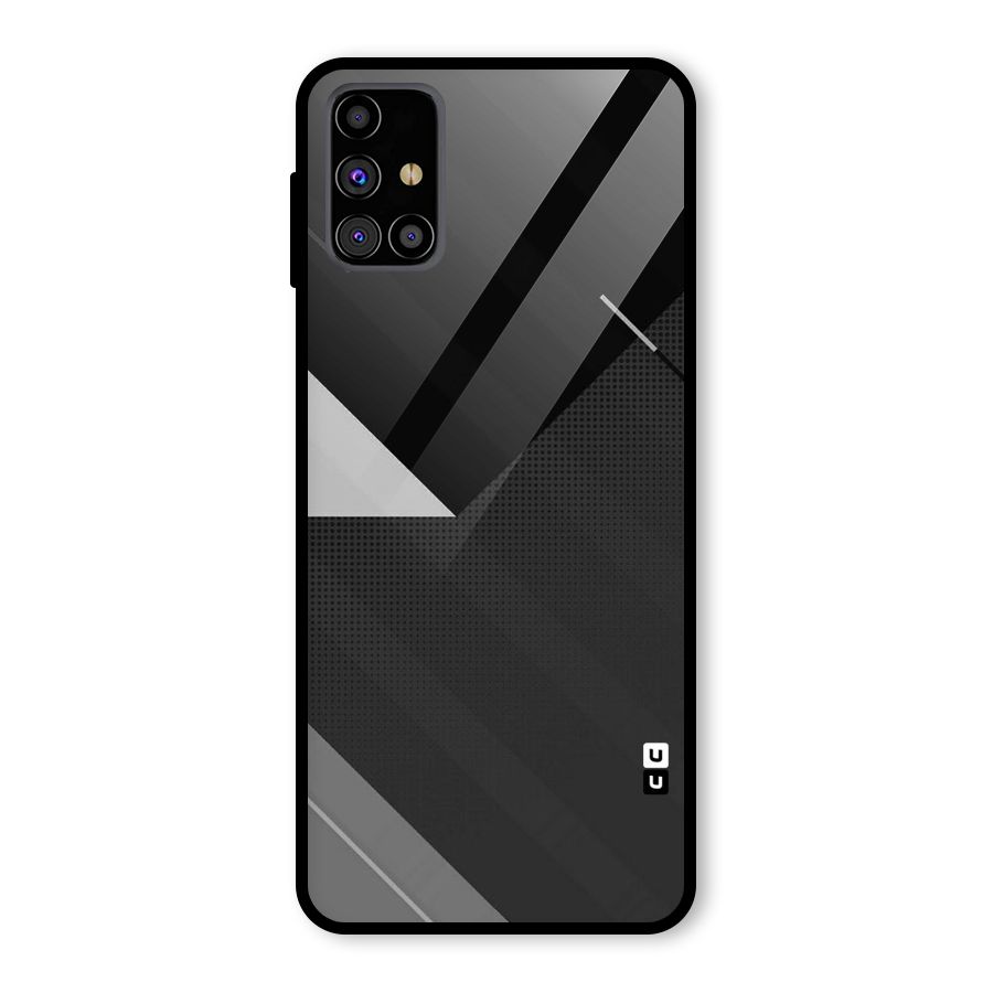 Slant Grey Glass Back Case for Galaxy M31s