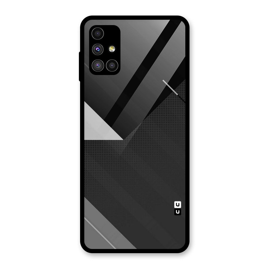 Slant Grey Glass Back Case for Galaxy M51