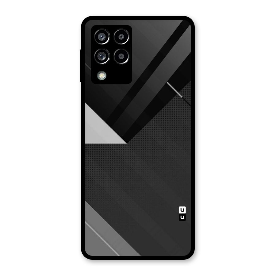 Slant Grey Glass Back Case for Galaxy M53 5G