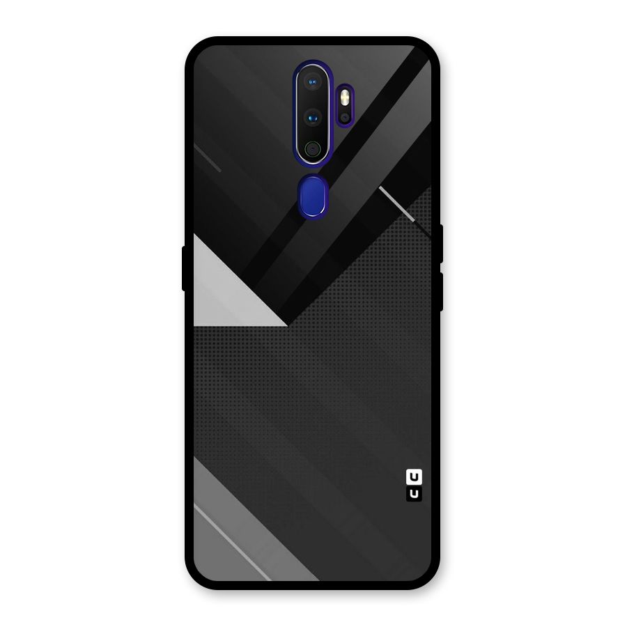 Slant Grey Glass Back Case for Oppo A9 (2020)