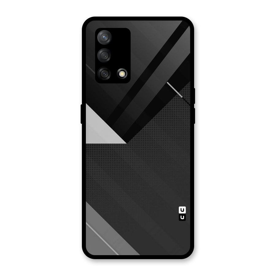 Slant Grey Glass Back Case for Oppo F19