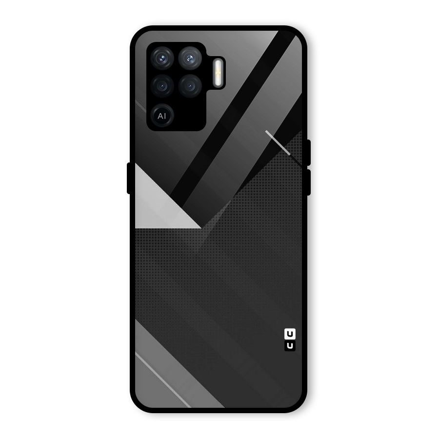 Slant Grey Glass Back Case for Oppo F19 Pro