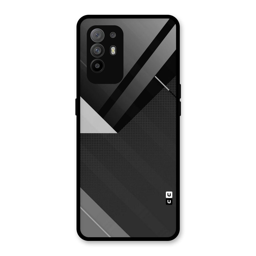 Slant Grey Glass Back Case for Oppo F19 Pro Plus 5G