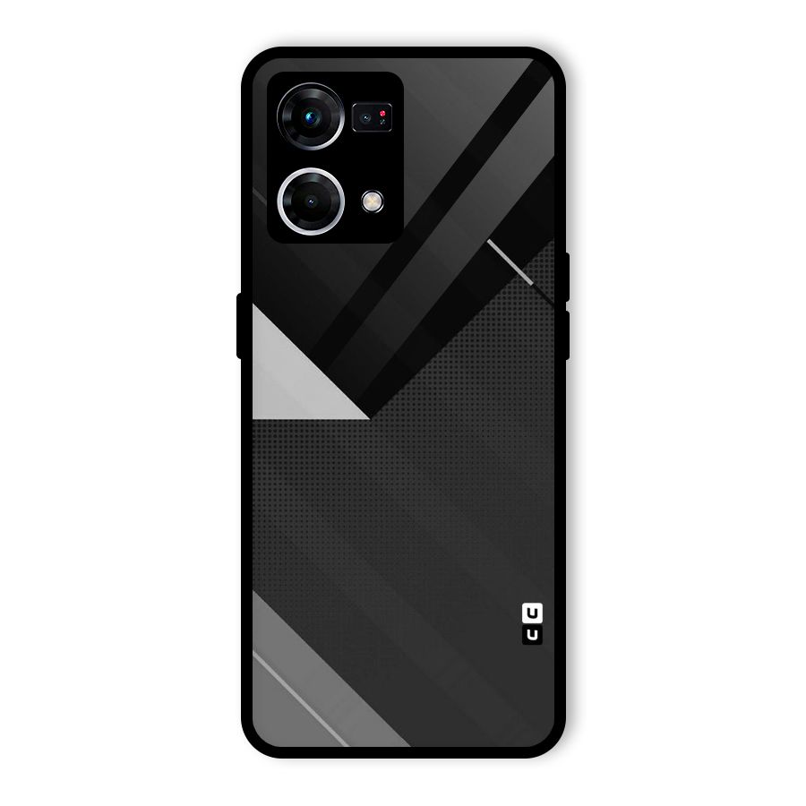Slant Grey Glass Back Case for Oppo F21 Pro 4G