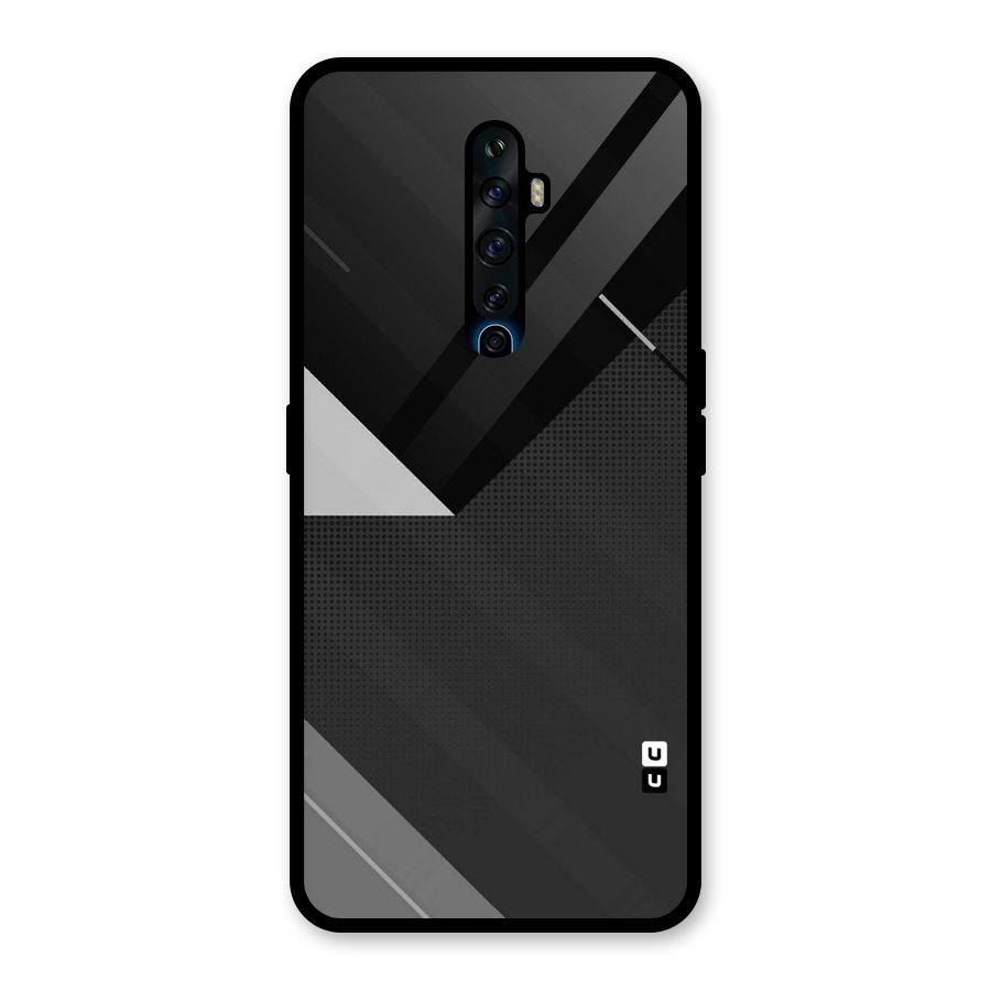 Slant Grey Glass Back Case for Oppo Reno2 F