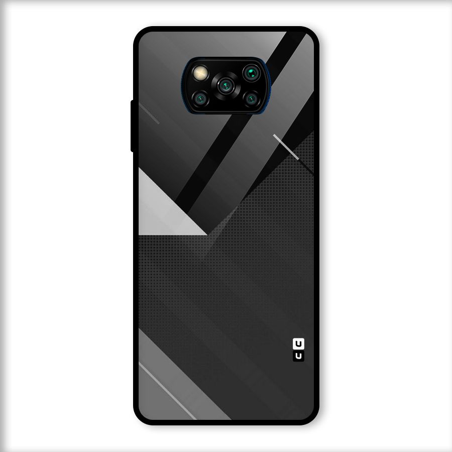 Slant Grey Glass Back Case for Poco X3
