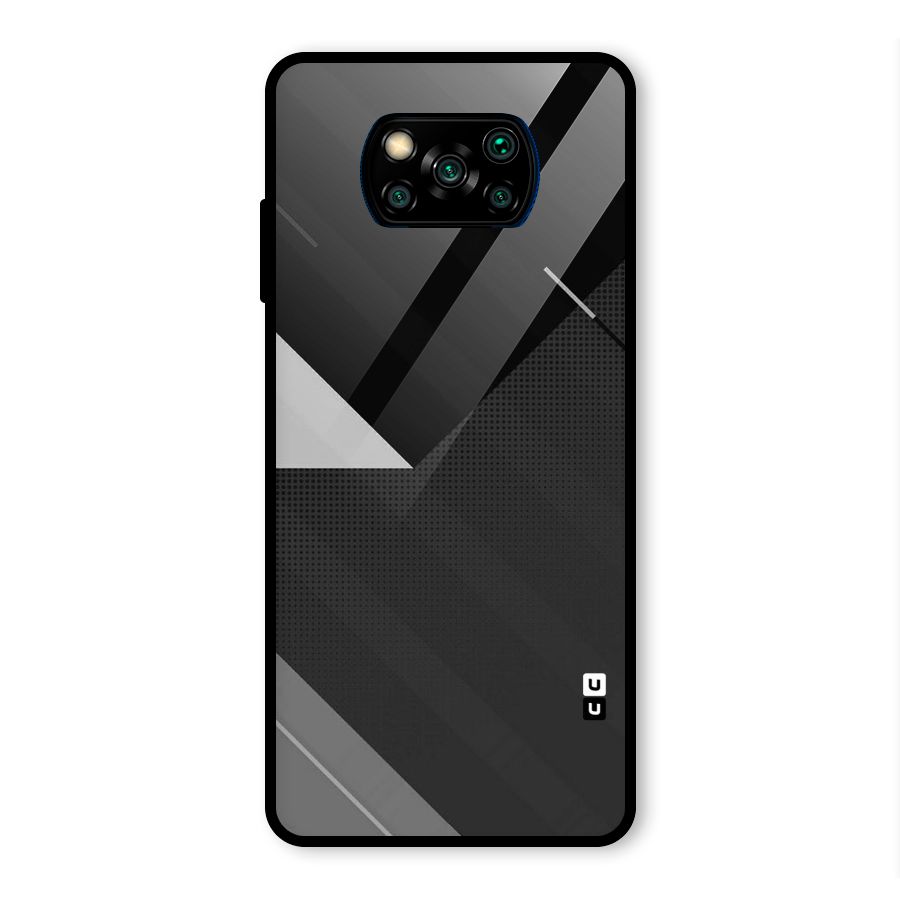 Slant Grey Glass Back Case for Poco X3 Pro