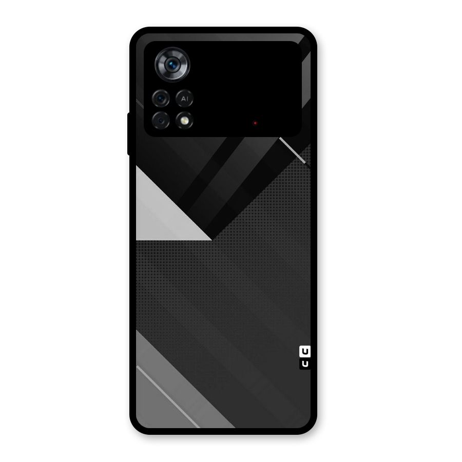 Slant Grey Glass Back Case for Poco X4 Pro 5G