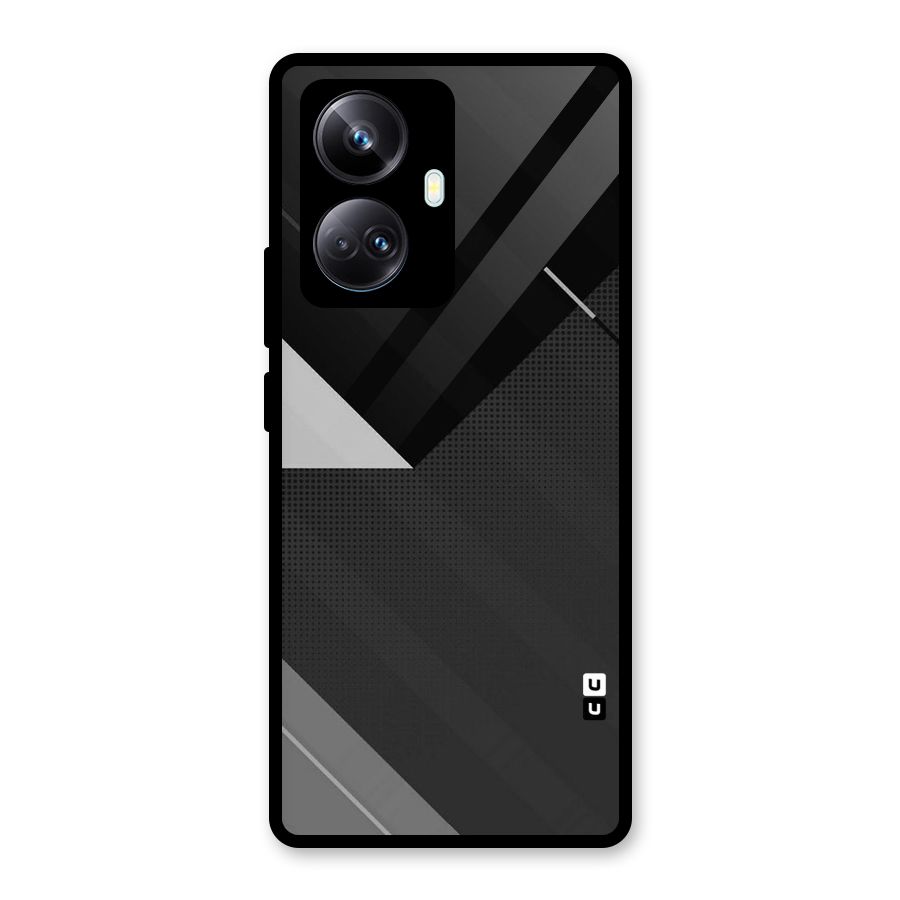 Slant Grey Glass Back Case for Realme 10 Pro Plus
