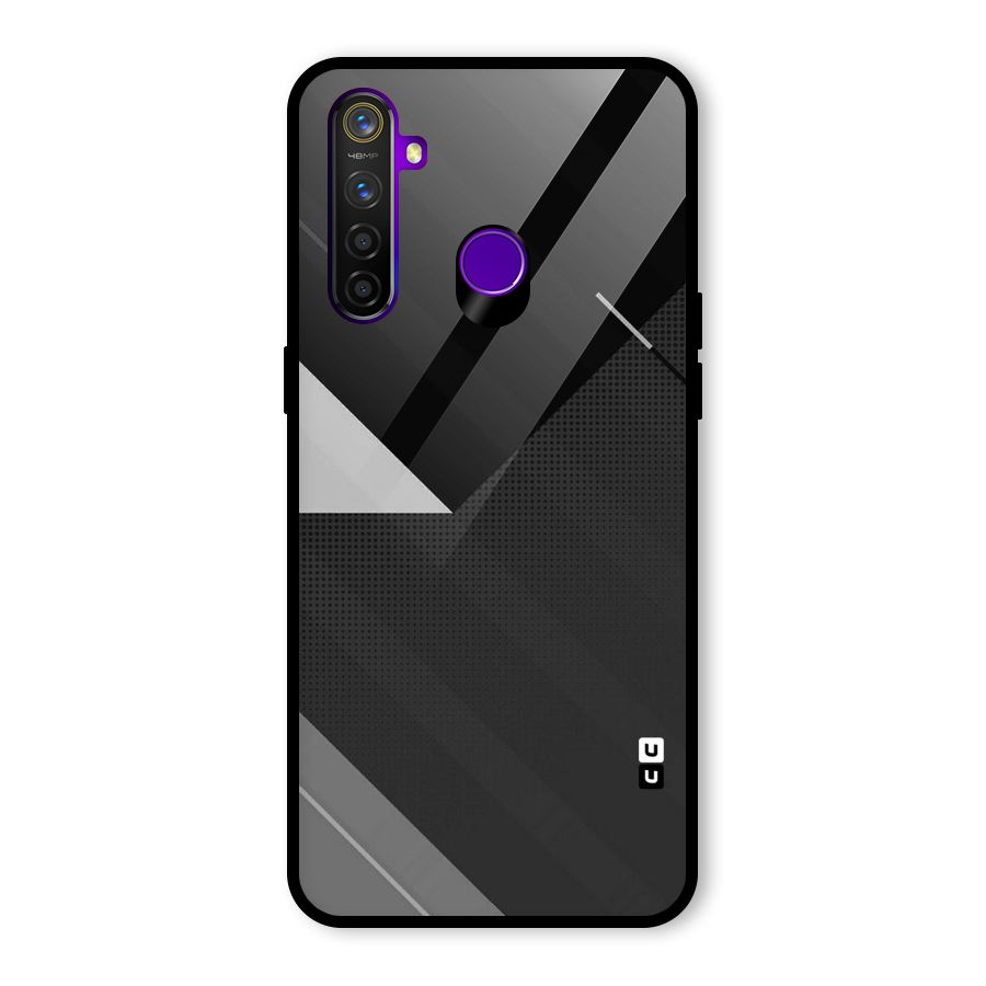 Slant Grey Glass Back Case for Realme 5 Pro