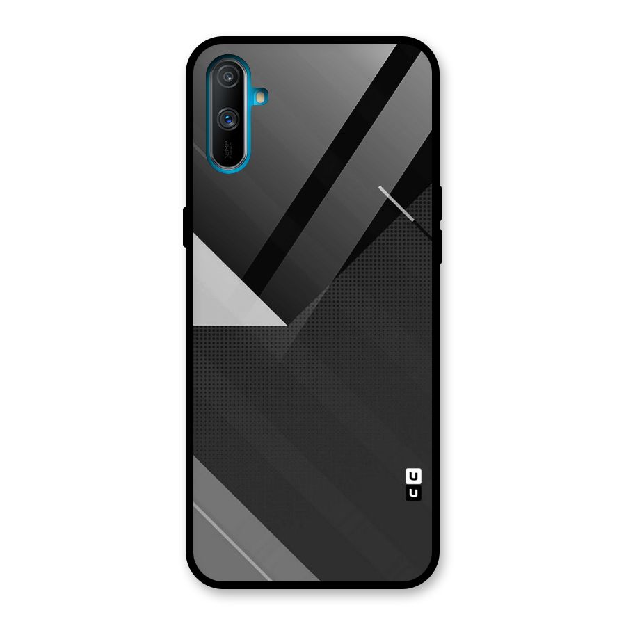 Slant Grey Glass Back Case for Realme C3