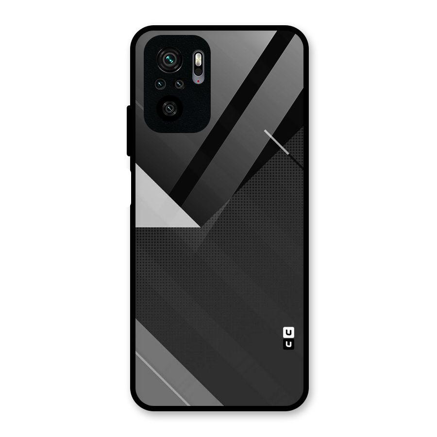 Slant Grey Glass Back Case for Redmi Note 10S
