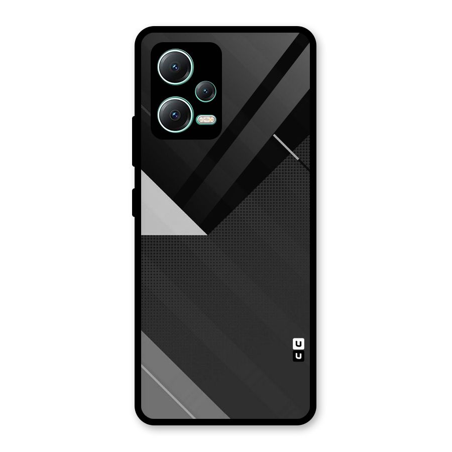 Slant Grey Glass Back Case for Redmi Note 12 5G