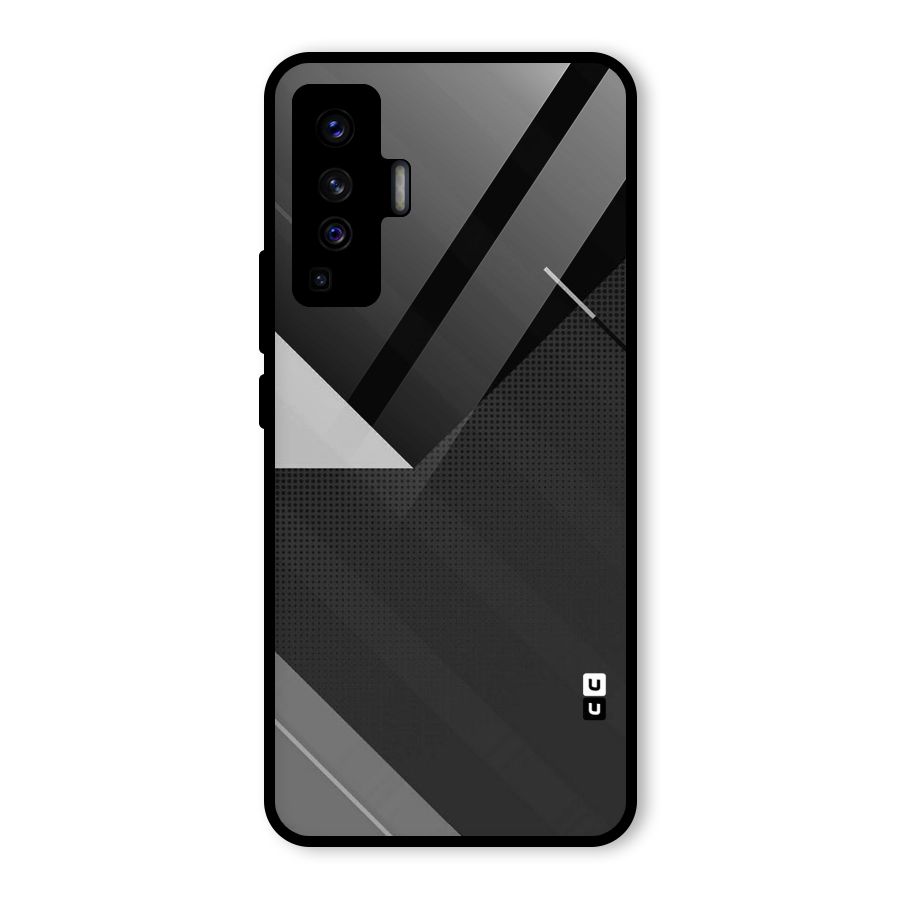 Slant Grey Glass Back Case for Vivo X50