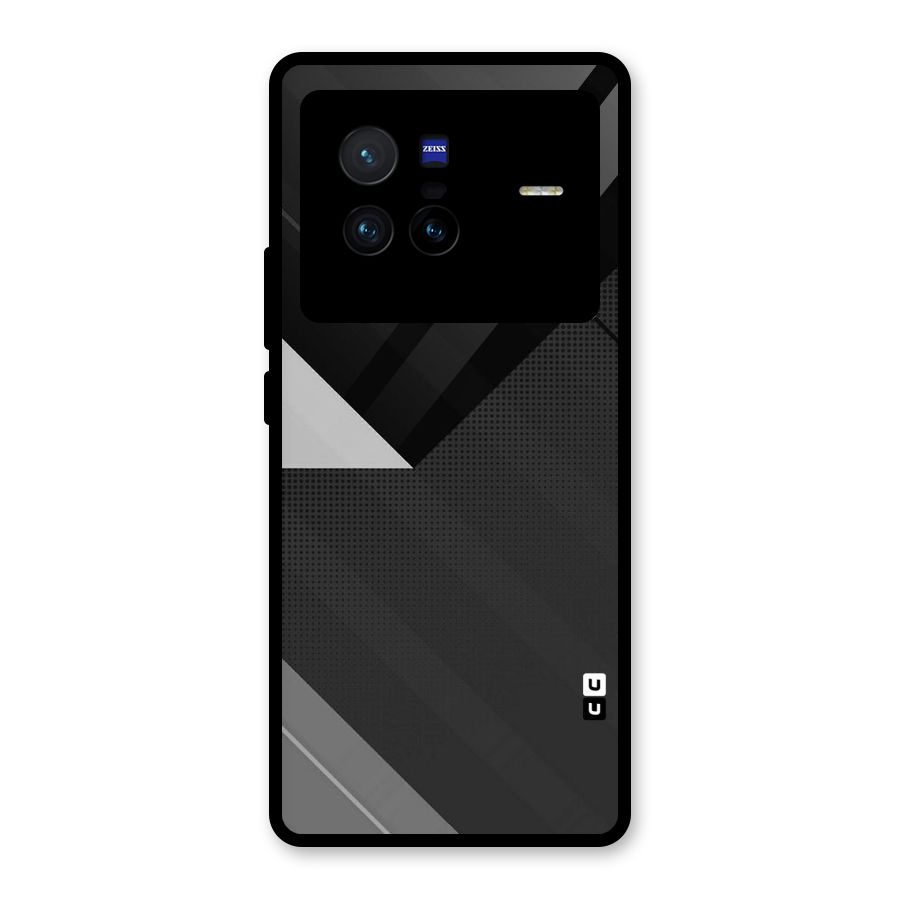 Slant Grey Glass Back Case for Vivo X80