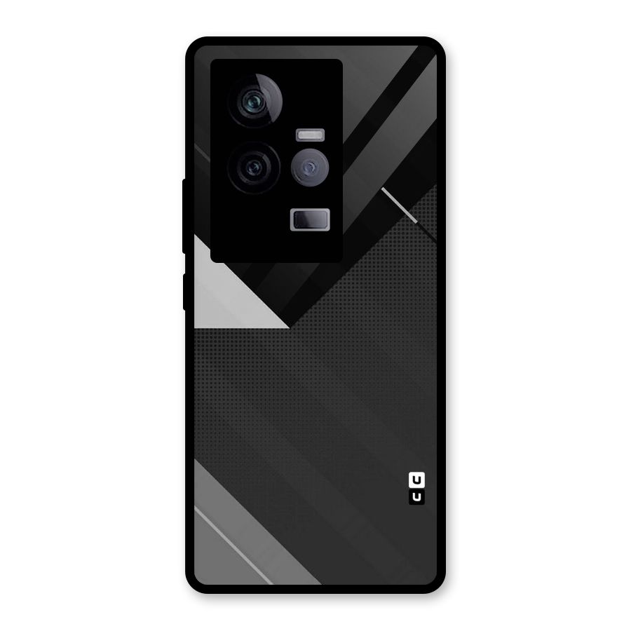 Slant Grey Glass Back Case for Vivo iQOO 11 5G