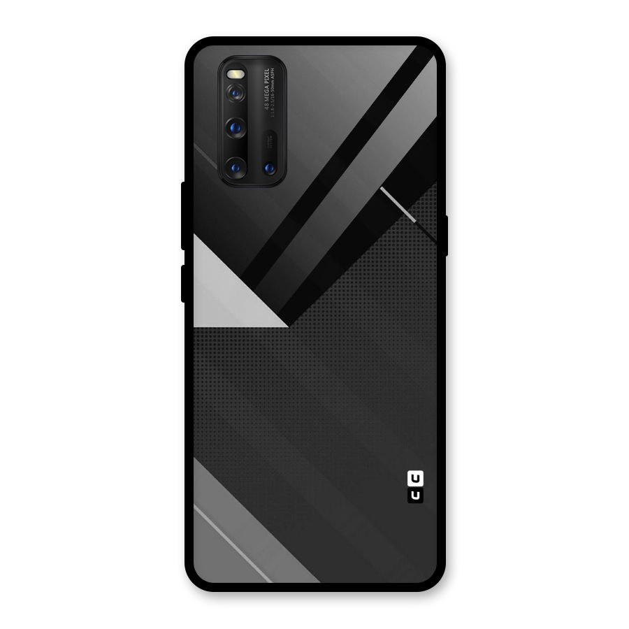 Slant Grey Glass Back Case for Vivo iQOO 3