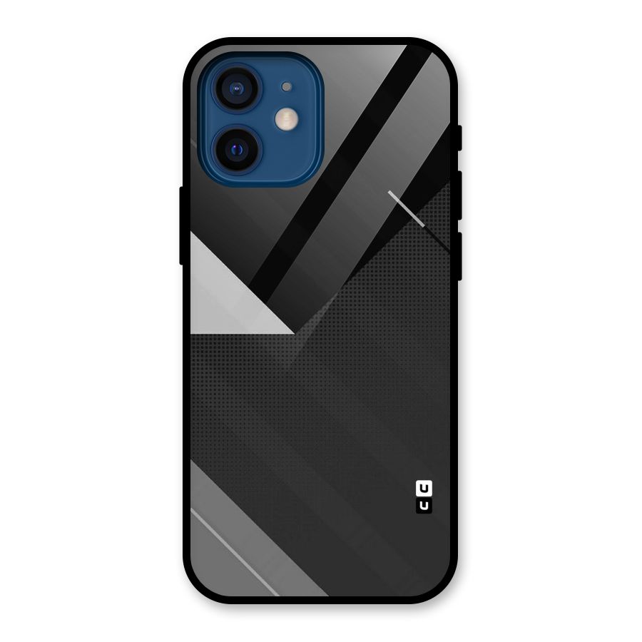 Slant Grey Glass Back Case for iPhone 12 Mini