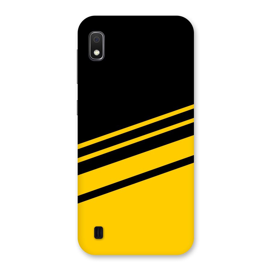 Slant Yellow Stripes Back Case for Galaxy A10