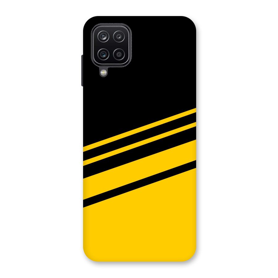 Slant Yellow Stripes Back Case for Galaxy A12