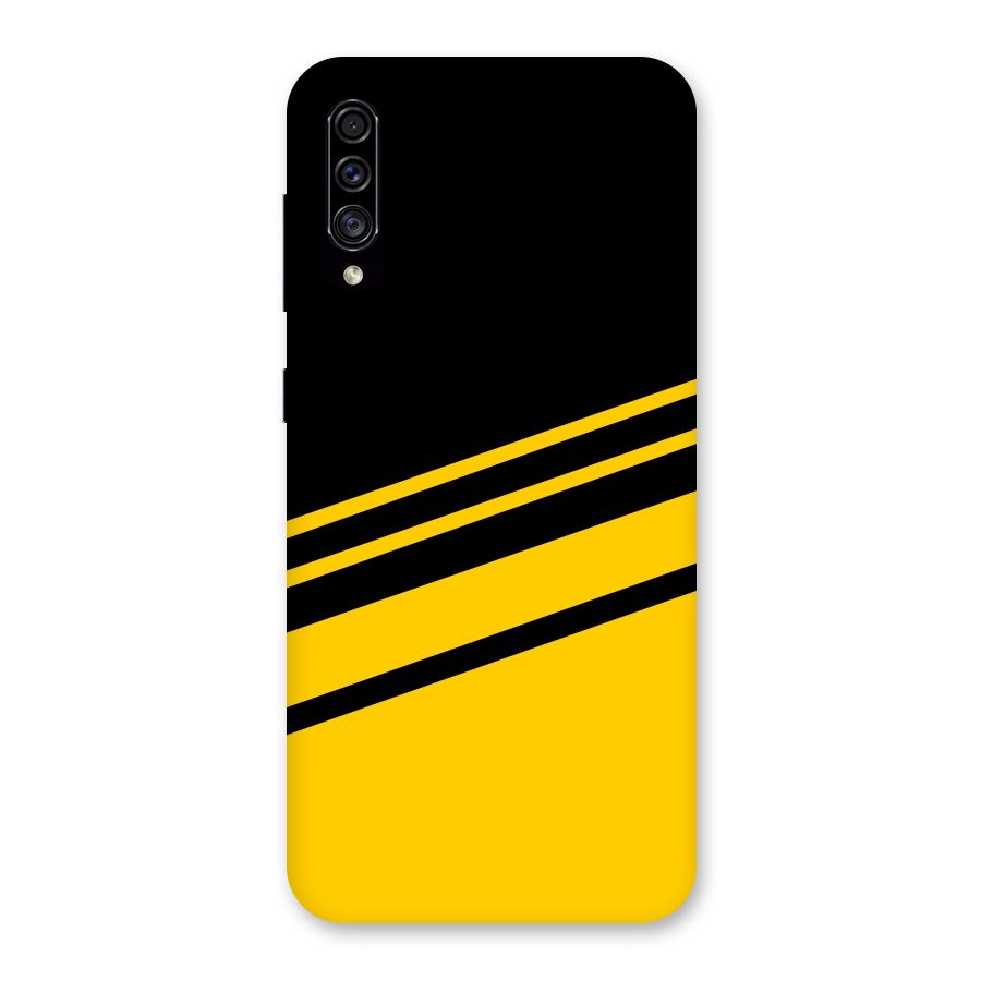 Slant Yellow Stripes Back Case for Galaxy A30s