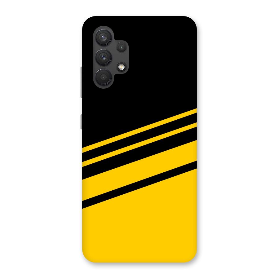 Slant Yellow Stripes Back Case for Galaxy A32