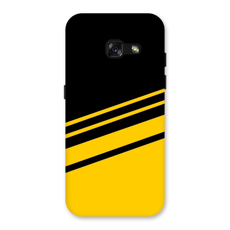 Slant Yellow Stripes Back Case for Galaxy A3 (2017)