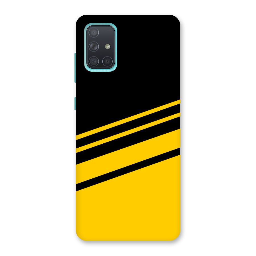 Slant Yellow Stripes Back Case for Galaxy A71