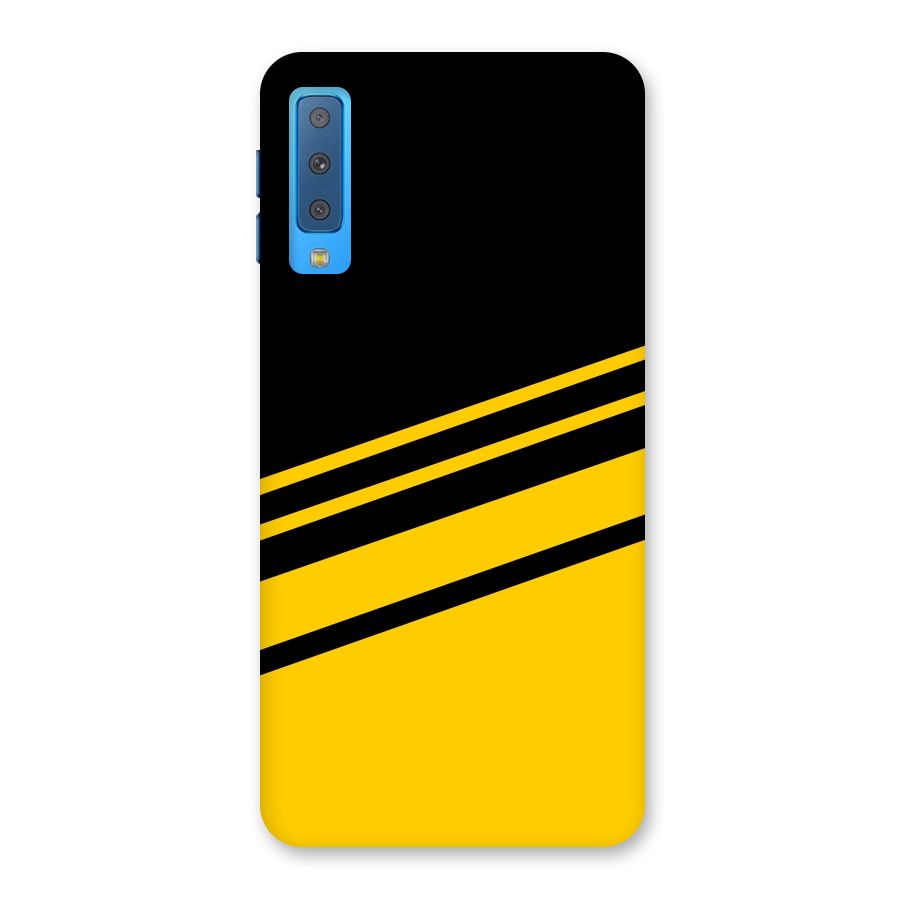 Slant Yellow Stripes Back Case for Galaxy A7 (2018)