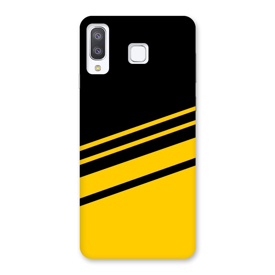Slant Yellow Stripes Back Case for Galaxy A8 Star