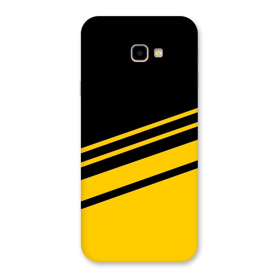 Slant Yellow Stripes Back Case for Galaxy J4 Plus