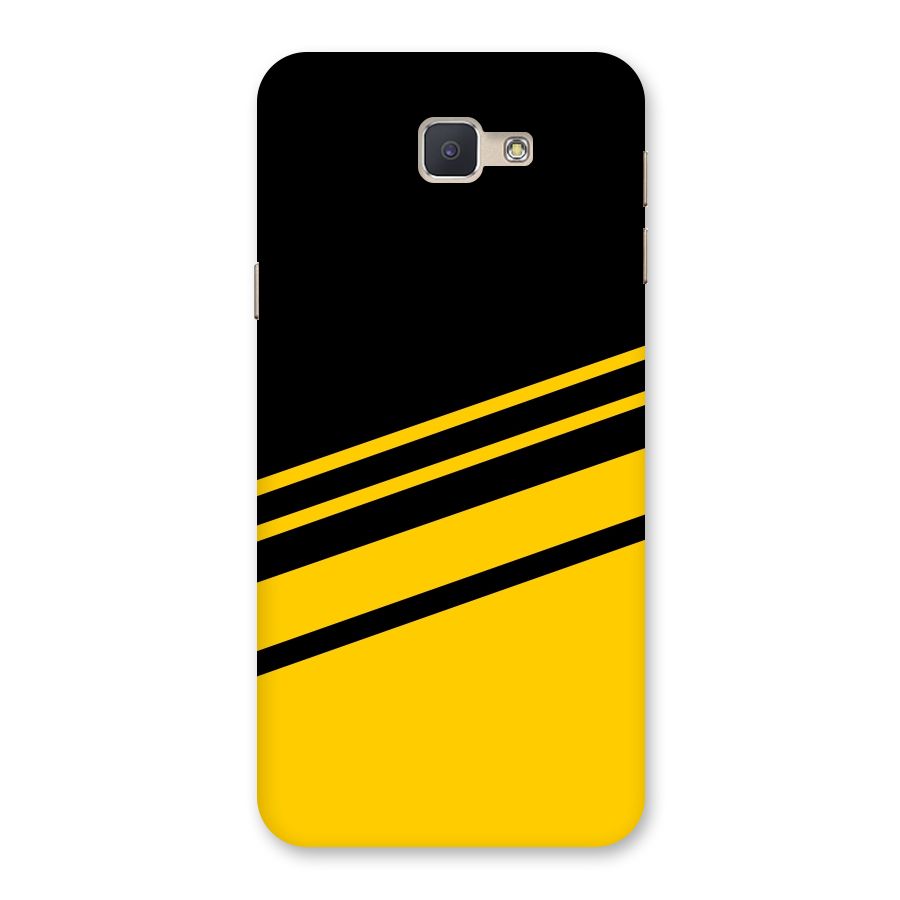 Slant Yellow Stripes Back Case for Galaxy J5 Prime