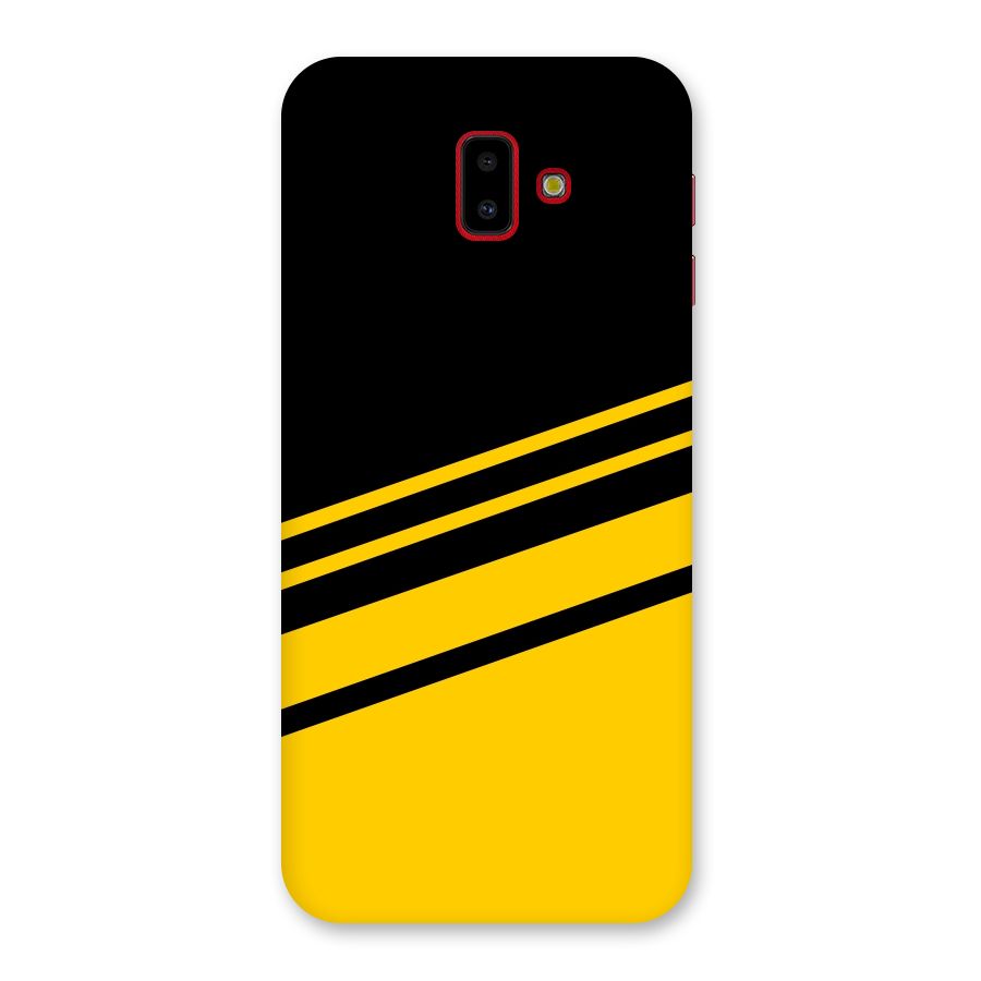 Slant Yellow Stripes Back Case for Galaxy J6 Plus