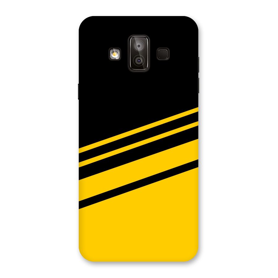 Slant Yellow Stripes Back Case for Galaxy J7 Duo