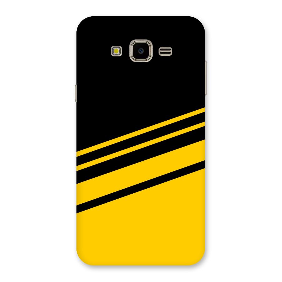 Slant Yellow Stripes Back Case for Galaxy J7 Nxt