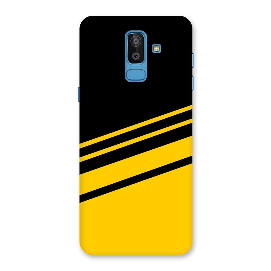 Slant Yellow Stripes Back Case for Galaxy J8