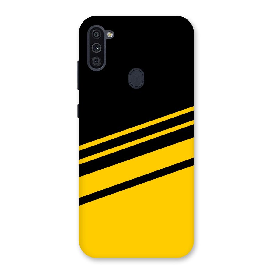 Slant Yellow Stripes Back Case for Galaxy M11