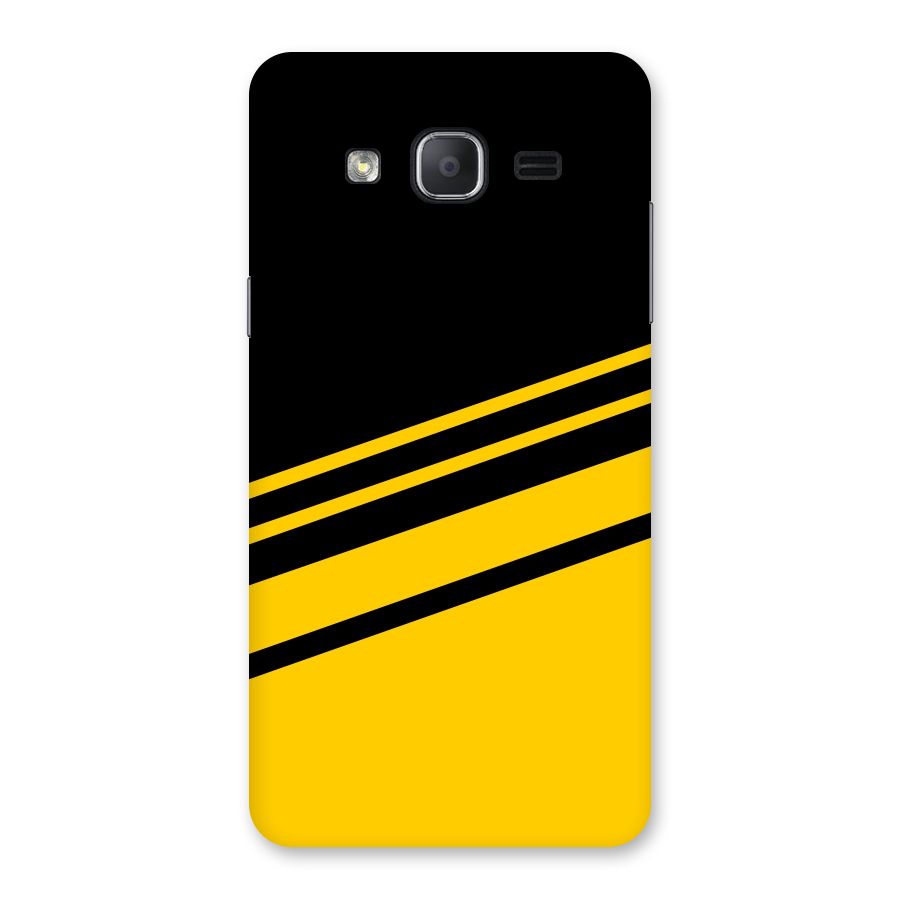 Slant Yellow Stripes Back Case for Galaxy On7 2015
